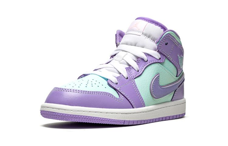 Kids' Sneakers Jordan 1 Mid Purple Aqua (PS) Purple Pulse/Arctic Punch