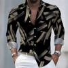 2026 New Men's Shirt Fashion Printed Long Sleeve Shirt Trendy Collar