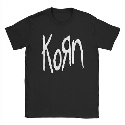 Korn Logo T Shirt Summer  Hippie T Shirts Men's Cotton O-Neck 4XL 5XL 6XL Top Tees Short Sleeve Funny Tops