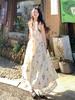 Yunnan Travel Wear Women's Sleeveless Vest Floral Dress Beautiful and Unique Vacation Style Loose Temperament Long Dress