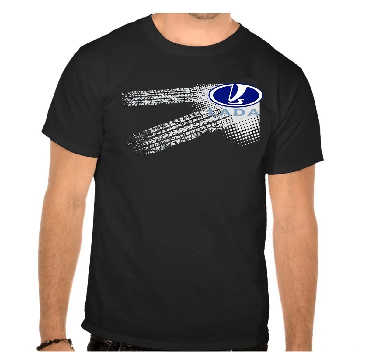 Lada Russian Car Logo Car BLACK T-Shirt - 638- S