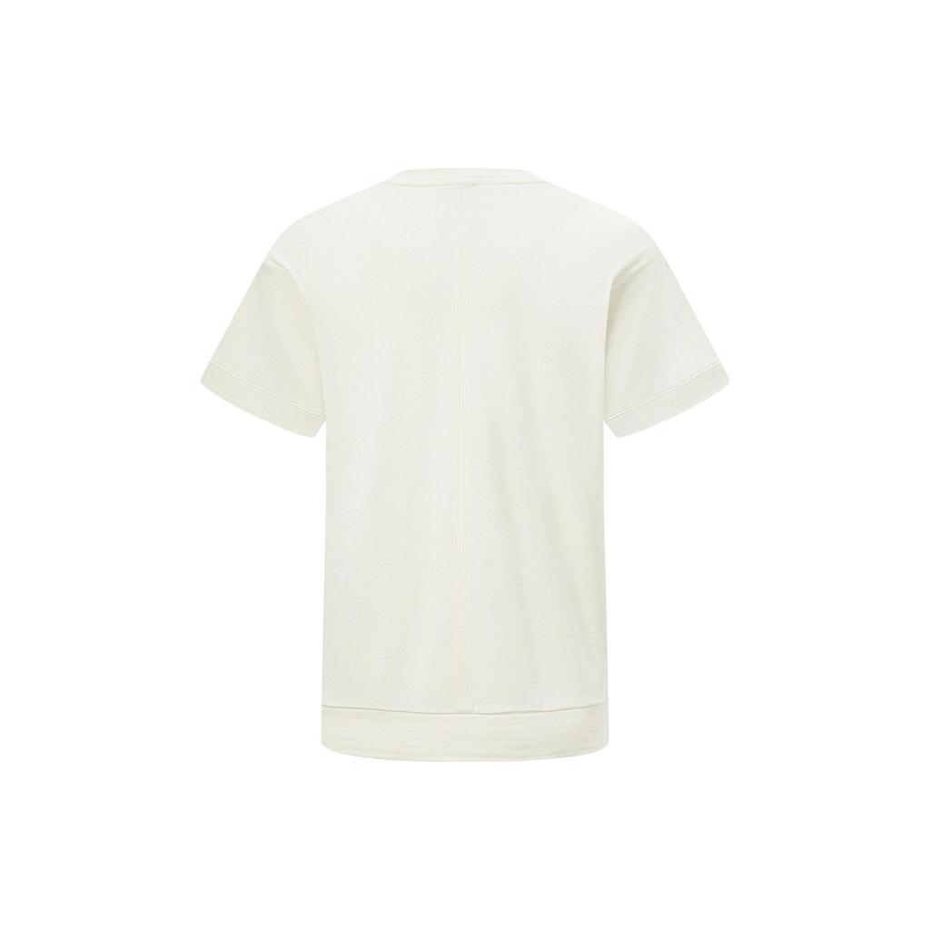 Li Ning X Jackie Chan Collaboration Kung Fu Series Solid Color Loose Short Sleeve T-Shirt Unisex Tops Paper-White AHST621-1