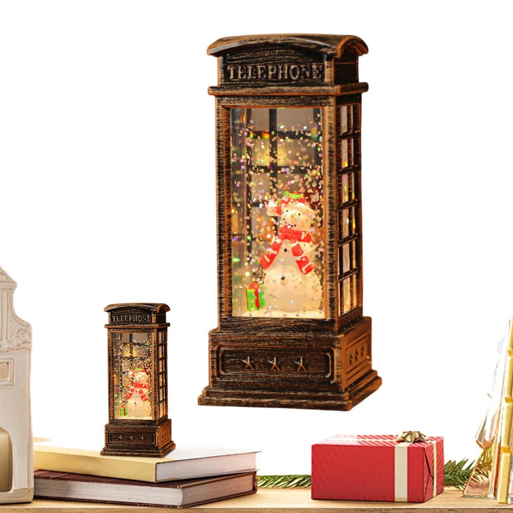 

Phone Booth Lamp Santa Claus Desk Light Vintage Telephone Booth Santa Claus Night Lamp For Table Desk Dormitory Decor
