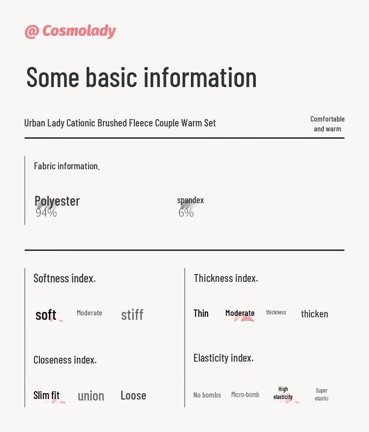 Cosmo Lady Women's High-Elastic Brushed Thermal Base Layer