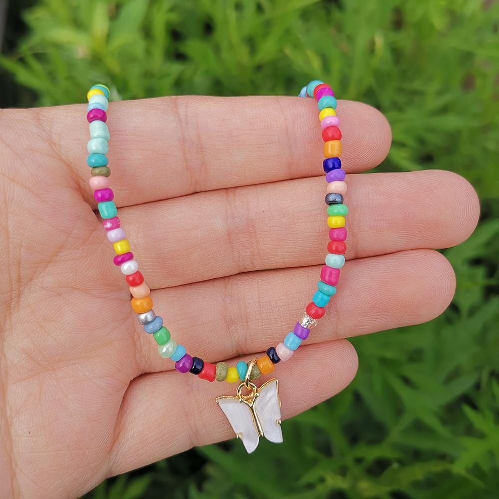 Bead Contemporary Colorful Necklace Featuring Elegant Butterfly Design For Modern Fashionistas
