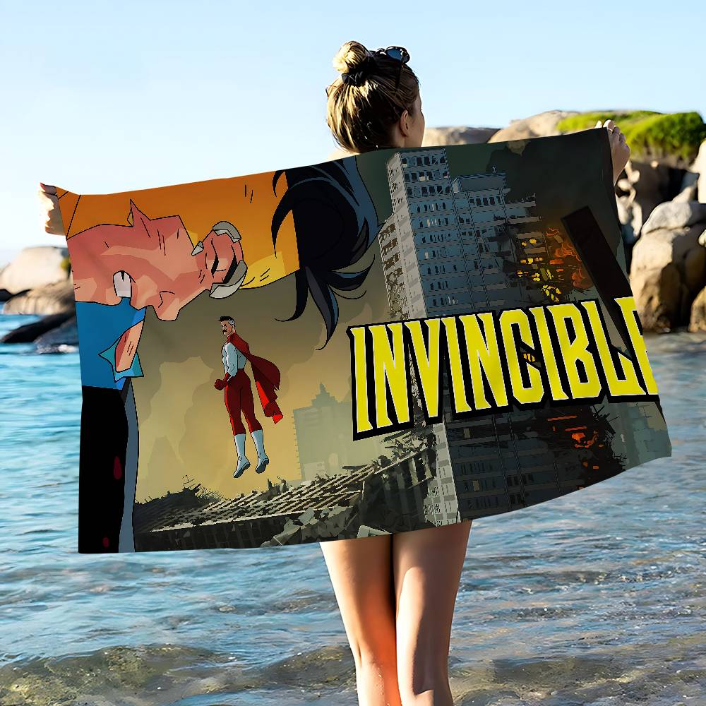 Animation I-Invincibles Mikrofaser Bedrucktes Strandtuch Bergsteigen Yoga Strand Schwimmen Laufen Saugfähiges Weiches Handtuch