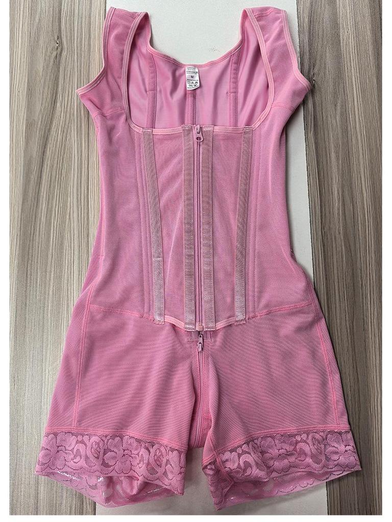 Übergröße Taillenformer Shaping Bodysuit mit dünnen Trägern und Reißverschluss zur Taillen- und Bauchkontrolle