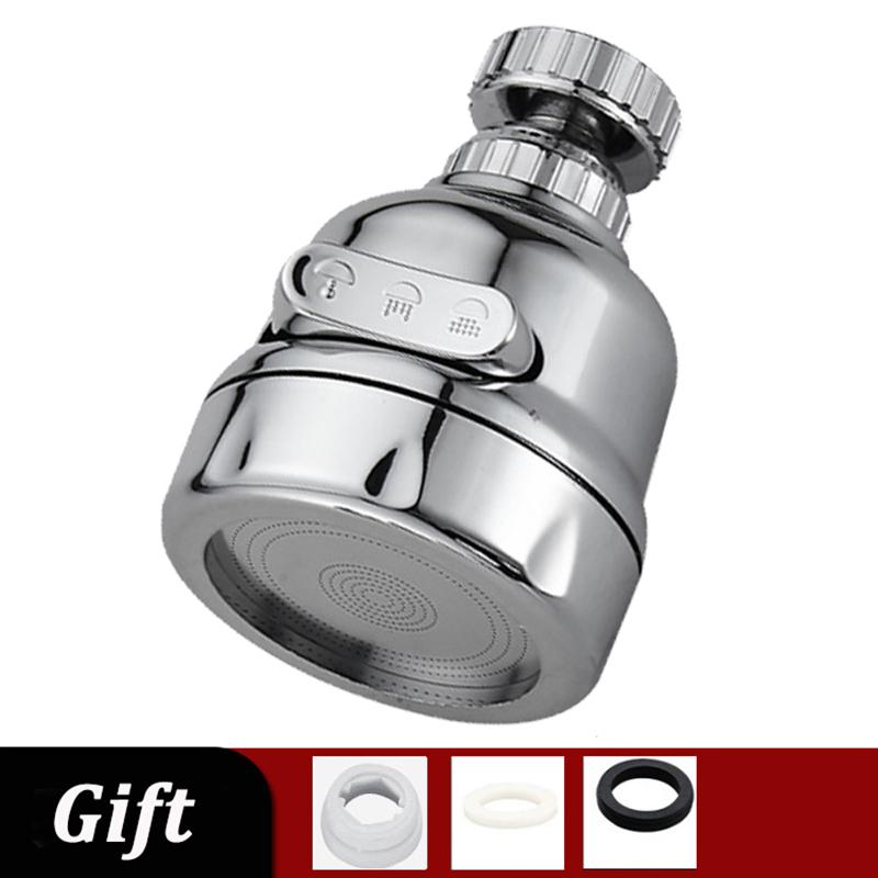 Kitchen Faucet Adapter 3 Modes Tap Splash Filter Nozzle Bathroom Water Saving Bubbler Home Faucet Extender Diffuser 360° Rotatin