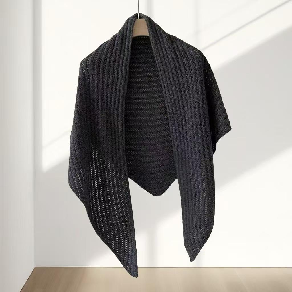 2025 winter new knitted shawl versatile high-end sense cape multi-functional scarf outer cape 42 150