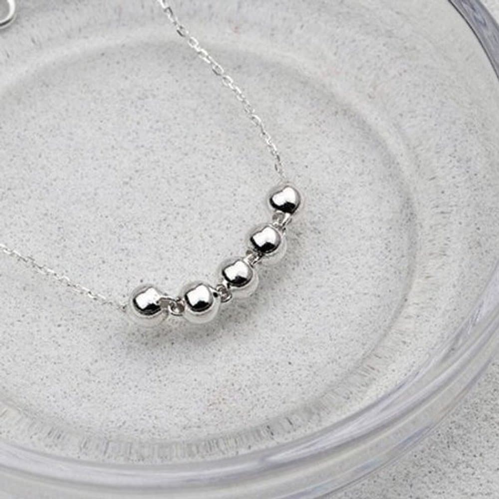 [As Little] Silver Chain Anklet 925 Point Ball Summer Fashion