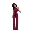 Women's One Shoulder Sleeveless Jumpsuit Slim Fit High Waist Streetwear Flared Pant Jumpsuit