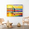 RUOPOTY Oil Painting By Numbers Seaside Landscape Wall Art Unique Gift Hand Painted Picture By Numbers Sunset For Living Room