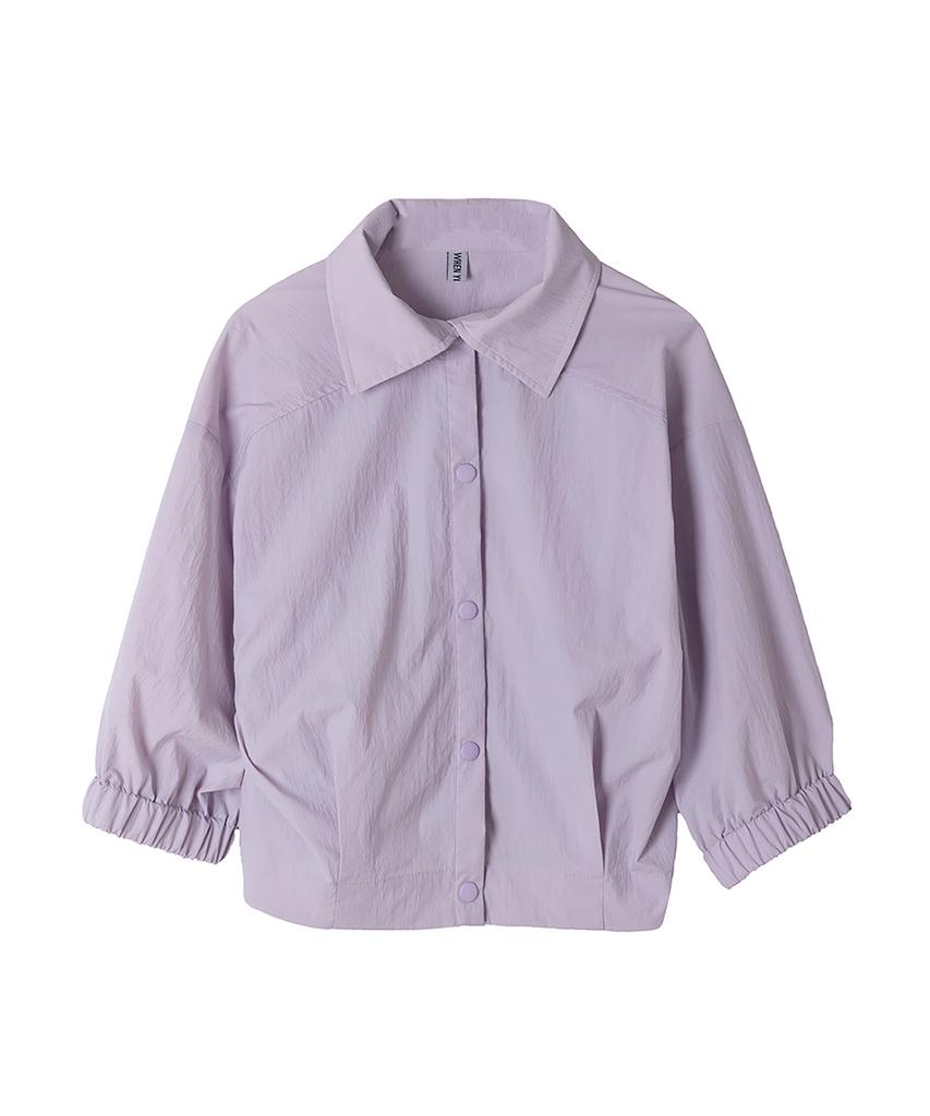 WHEN YOU MOVE Women'S Nylon Short Shirt Jacket Lavender