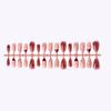 30 Pieces of Almond Three-dimensional Wearable Nail Painted Blush Bow French Dot Diamond Pearl Manicure