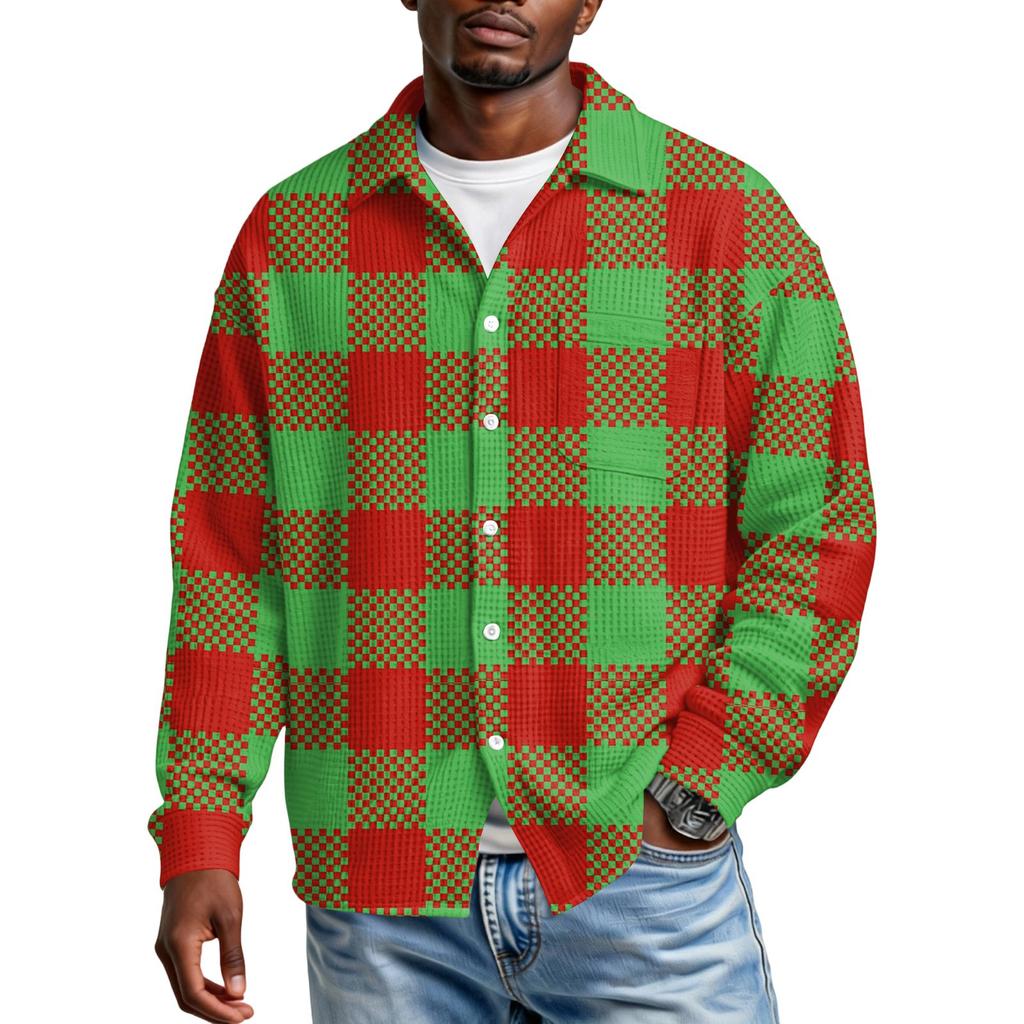 Men's Casual Button-down Long-sleeved Shirt With Pocket