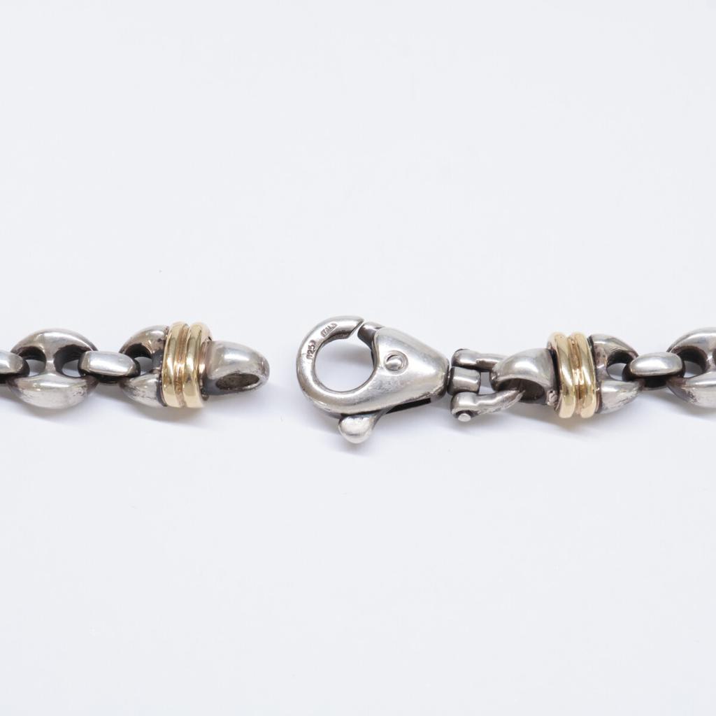 TIFFANY&Co. 925 x K18 Vintage Anchor Chain Necklace Silverx yellow goldUsed