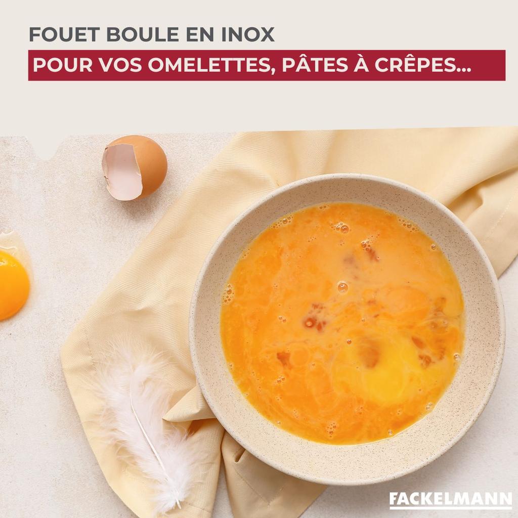 Fouet de cuisine et pâtisserie en inox avec bille 26,5 cm Fackelmann Ovale Limited Edition ref.