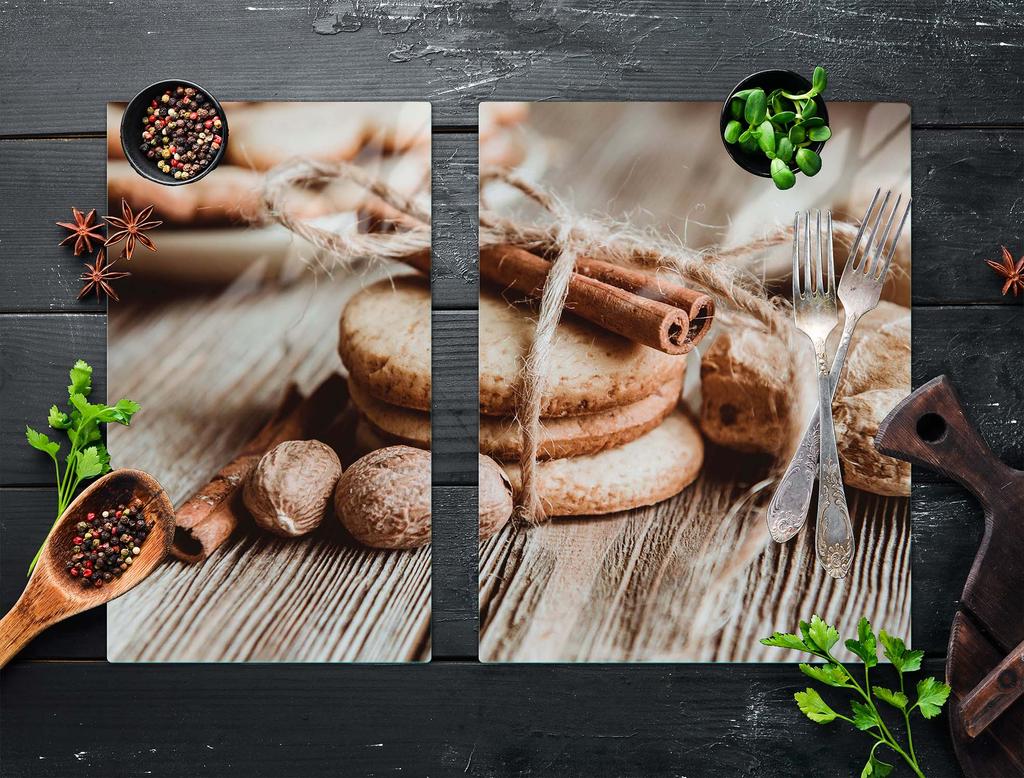 SZKLANA PŁYTA OCHRONNA NA KUCHENKĘ 70x52 CYNAMON