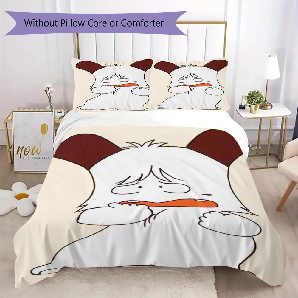 HELLO SPANK Pattern Bedding,Quilt Set Quilt Cover Pillowcase Home Birthday Gift(1 * duvet cover + 2 * pillowcase, without core)_lx
