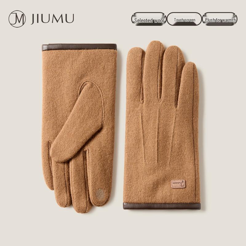 JIUMU Men's Winter Sheep Wool Touchscreen Gloves