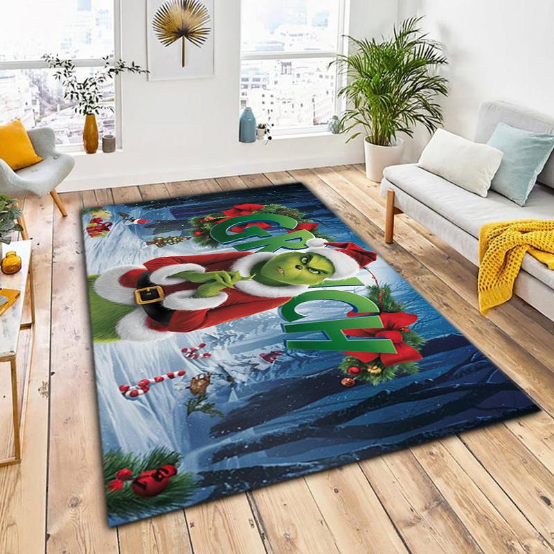 Regalo di Natale Commedia Come il Grinch rubò il Natale tappeto casa soggiorno decorazione tavolo e sedie tappeto antiscivolo porta A11
