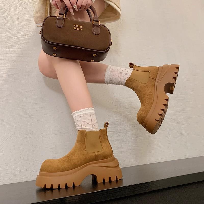 New autumn Martin boots women's versatile thick-soled heightening short boots fashion casual versatile British style short boots women