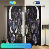 2pcs Moon Moth Printed Curtain for Home Decor - Rod Pocket Window Treatment for Bedroom, Office, Kitchen, Living Room, and Study
