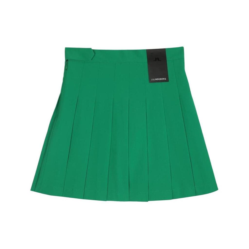 J.Lindeberg Solid Color Golf Pleated Casual Skirt Women skirts Green GWSD07818-M376