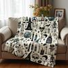 Skeleton Icon Cartoon Anime Print Flannel Blanket Soft Warm Throw for Kids Bedroom Sofa Christmas Office Car
