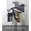 Yamazaki Magnetic Umbrella Holder with Tray, Black, Approx. W20 X D7 X H9.5cm, Smart Umbrella Stand for Entryway Storage with Hooks, 5042