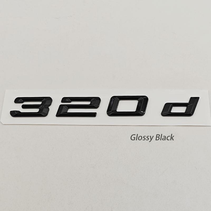 3D ABS Matte Black Car Letters Logo 320d 320i Emblem Sticker Rear Trunk Badge For BMW 320d 320i E90 E91 F30 F31 Auto Accessories