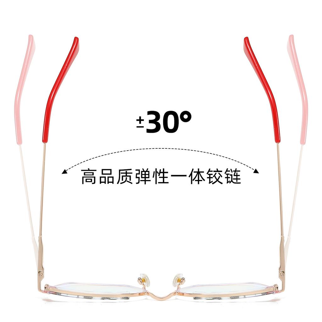 TR90 Luxury Myopia Glasses Anti Blue Light Prescription Short Sighted Eyeglasses Women Metal Frame