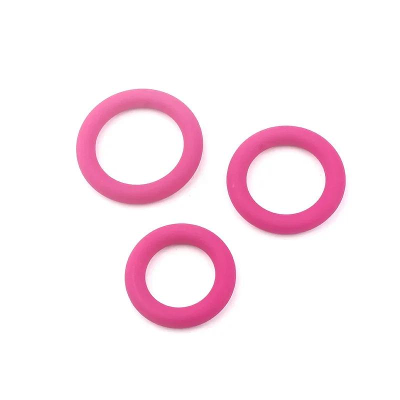 3 Tamaños Anillos de Silicona para Pene Retraso de Eyaculación Masculina Erección Duradera Restricción de Escroto Testículo Juego para Adultos Juguetes Sexuales Para Hombres