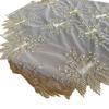 Vivienne (WK4032N1) 80x80cm Ivory & Gold Tablecloth with Lace Embroidery, Table Centerpiece