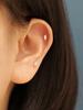 Minimalpiercing 14K Mini Boat Tapered Cubic Piercing Earrings