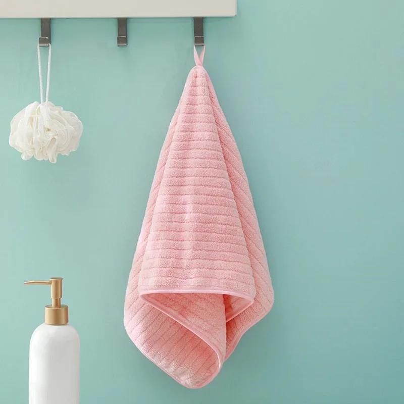 Korallenfleece Gesichtstücher Gestreift für Erwachsene Weiche Waschlappen Saugfähige Handtücher Waschbecken Gesichtsreinigungstuch Badezimmer Duschtücher 14*29 Zoll