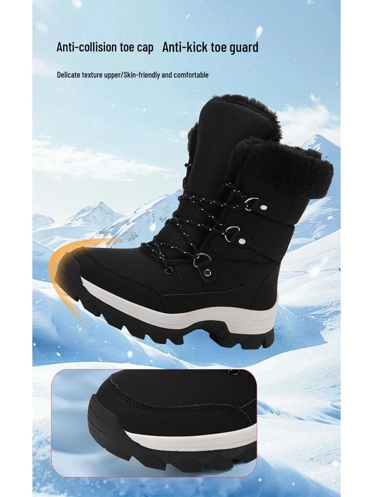Women's Plus Size Fleece-Lined Lightweight Anti-Slip Winter Snow Boots