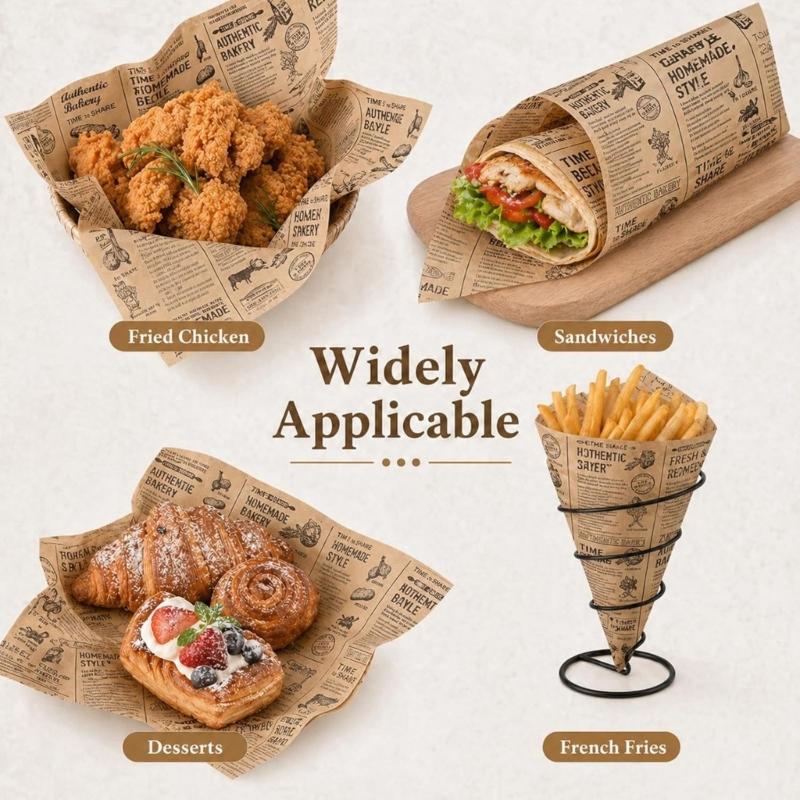 Sandwich Wrapping Paper Heavy Duty Delis Paper Greaseproof Parchment Paper for Wrap Bread,Sandwic Food Basket Liner