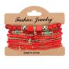 European American Fashion Bohemian Layered Beaded Bracelets Elastic Ethnic Bracelets for Women Female Bangle Bracelet