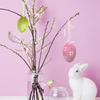 12 Pcs Easter Eggs for Hanging Plastic Colorful Easter Eggs with Silk Ribbon Decorative Easter Eggs