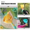 Flying Disc Launcher Toy Hand Pulled Outdoor Toys for Kids 2Sets