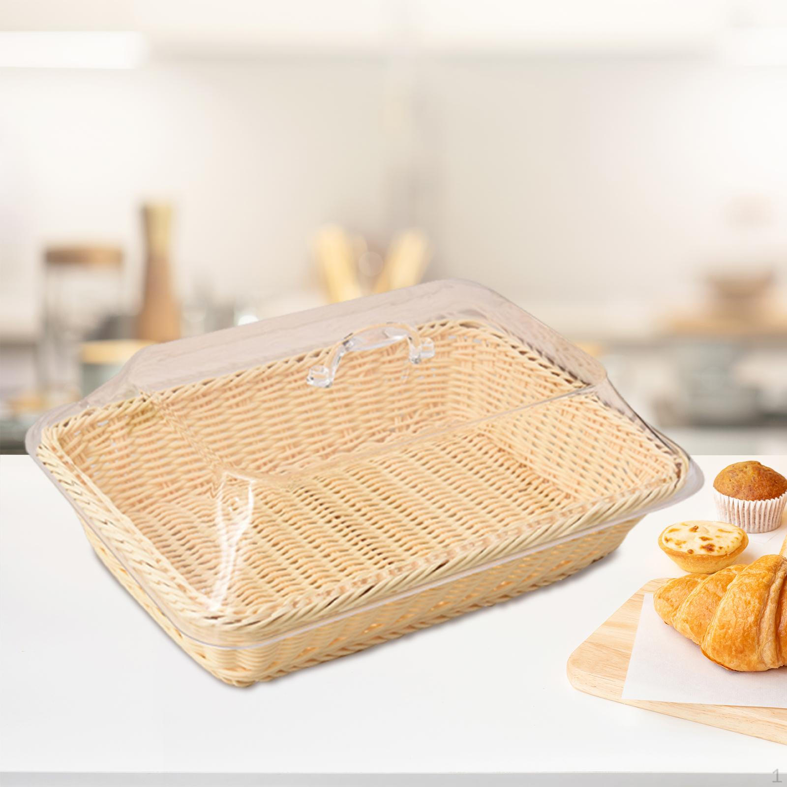 , Имитация ротанга, Фруктовый поднос, Презентация еды и овощей в деревенском стиле с пыленепроницаемым покрытием, 40cmx30cmx15cm