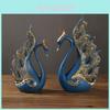 Modern Swan Pair Resin Sculpture For Office Living Room Decorative Display