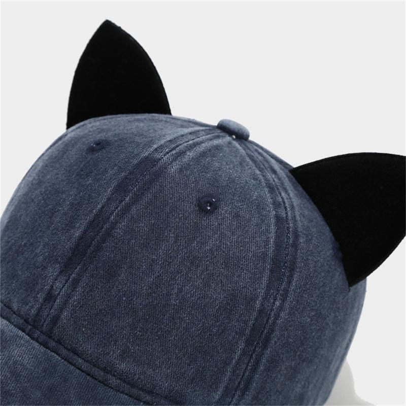 Cats Ear Baseball Hat for Girls Women Kitten Ears Casual Hat for Sports Gym Mountain Camping Hat Outdoor Activity