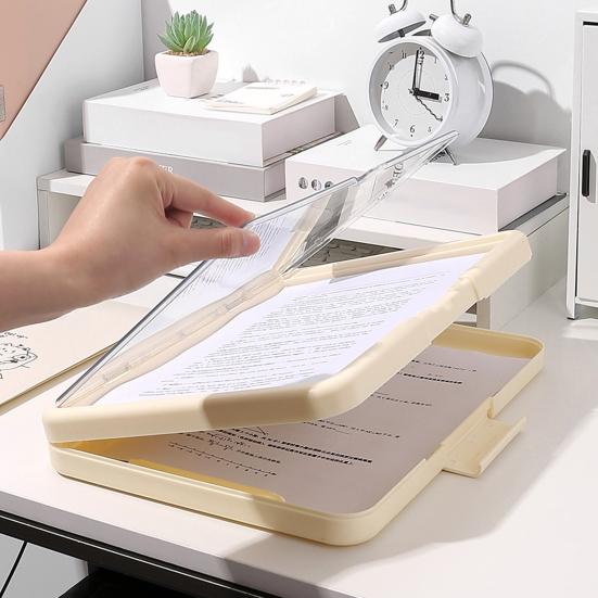 Multi-Function Exam Folder with Clip Document Organizer Transparent Waterproof Writing Board Portable File Folder for Students Teachers Professionals