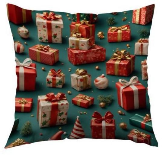 Christmas Pillow Cover Holiday Decoration Realistic Sofa Cushion Cover Bedroom Pillow