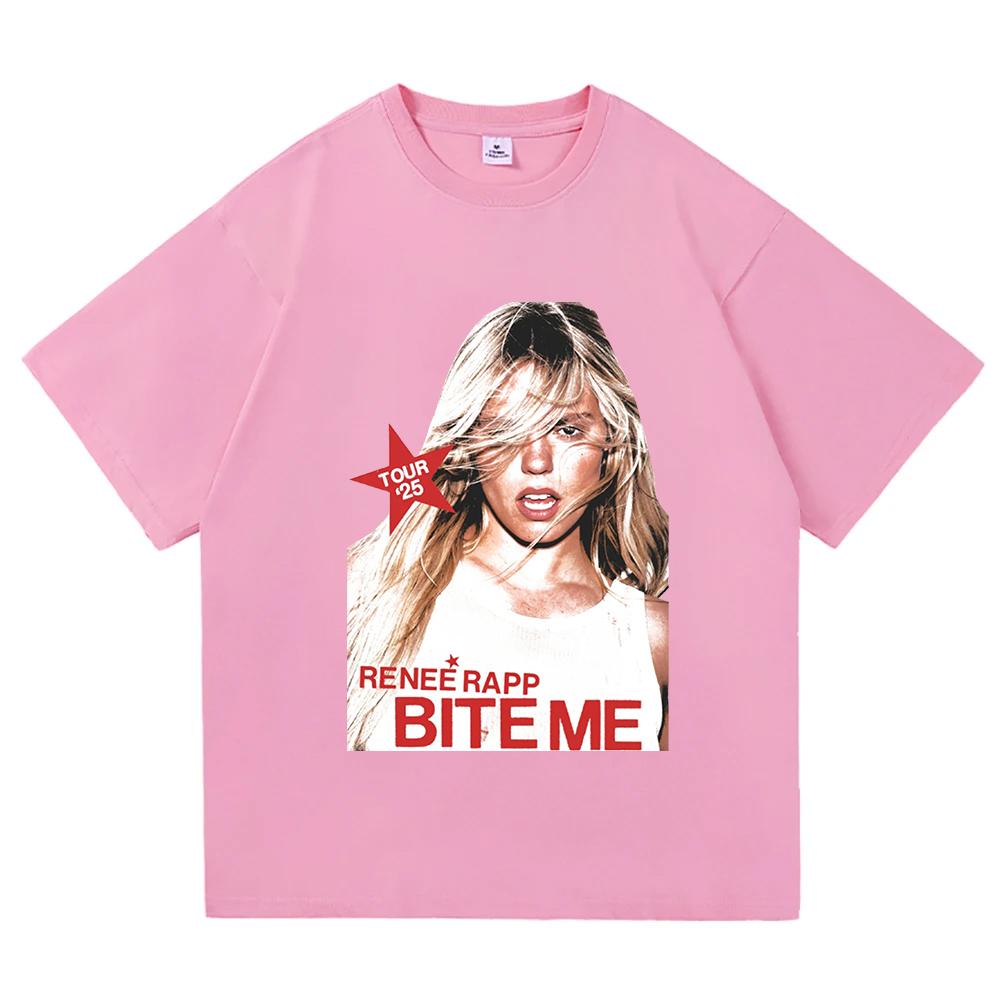 Pink Tour Tee Reneé Rapp Gift for Women and Unisex Unisex T-shirts Comfort Cotton O-neck Short Sleeve Clothes Aesthetic Casual Tops