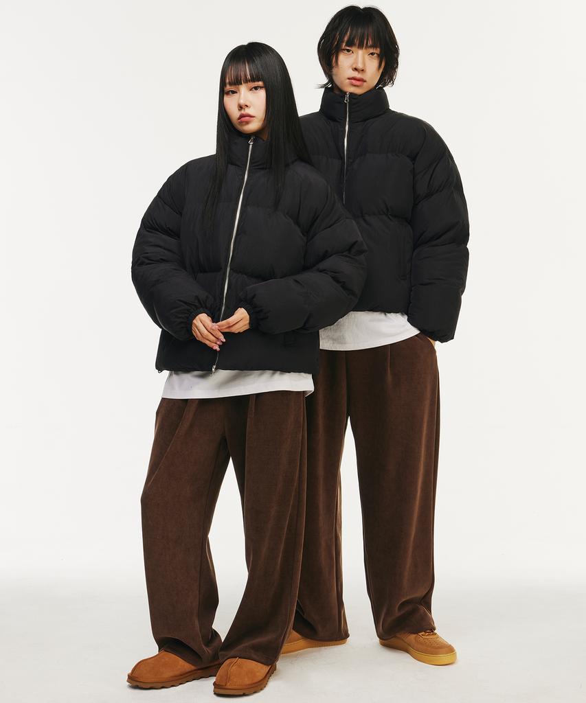 Signature Two-Way Crop Padded Jacket [Black]