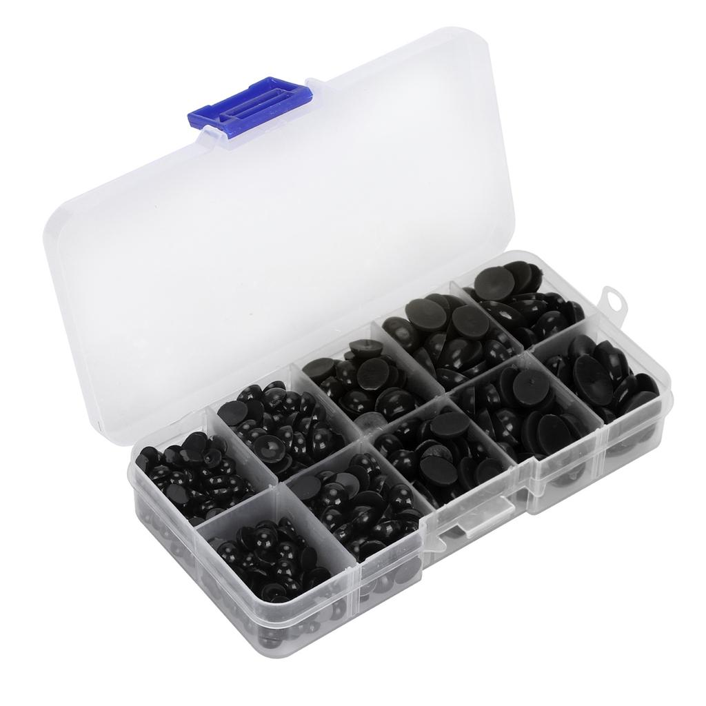 580Pcs Plastic Eyes Noses Flat Doll Teddy Bear Stuffed Animals DIY Making Toys AccessoriesBlack