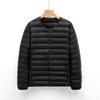 Men's Lightweight Collarless Down Jacket - Autumn/Winter, Solid Color, Warm Long Sleeve